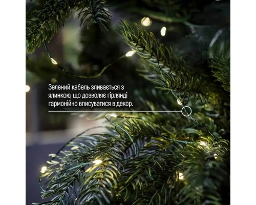 Гірлянда ColorWay Роса LED 50 5 м 8 функцій теплий колір USB (CW-G-50L5NU)