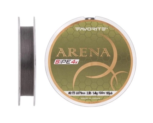 Шнур Favorite Arena PE 4x 100m 0.175/0.071mm 3.5lb/1.4kg Silver Gray (1693.10.92)