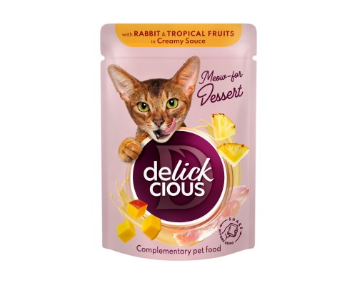 Вологий корм для кішок Delickcious Пластівці з качкою та лісовими ягодами у вершковому соусі 80 г (4820269141834) Вологий корм для кішок Delickcious Пластівці з качкою та лісовими ягодами у вершковому соусі 80 г (4820269141834)