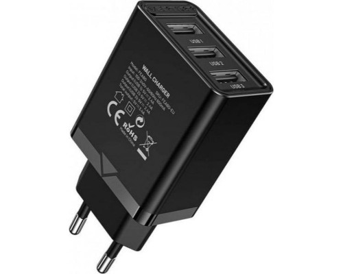 Зарядний пристрій Vention 3xUSB A 12W Black (FEAB0-EU)