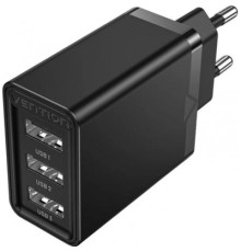 Зарядний пристрій Vention 3xUSB A 12W Black (FEAB0-EU)