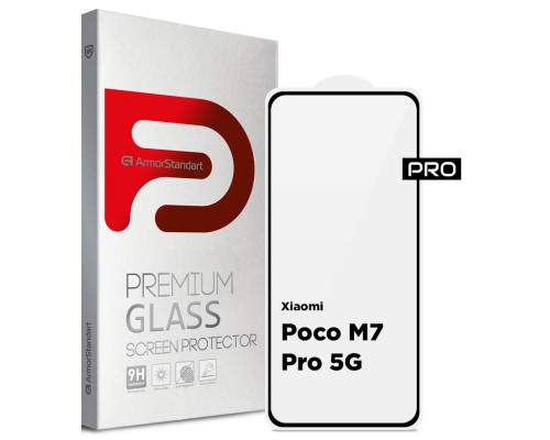 Скло захисне Armorstandart Pro Xiaomi Poco M7 Pro 5G Black (ARM83140)