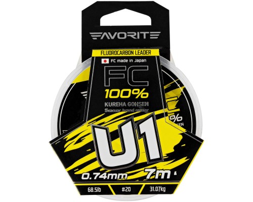 Флюорокарбон Favorite U1 FC 7m 20/0.74mm 68.5lb/31.07kg (1693.11.93)