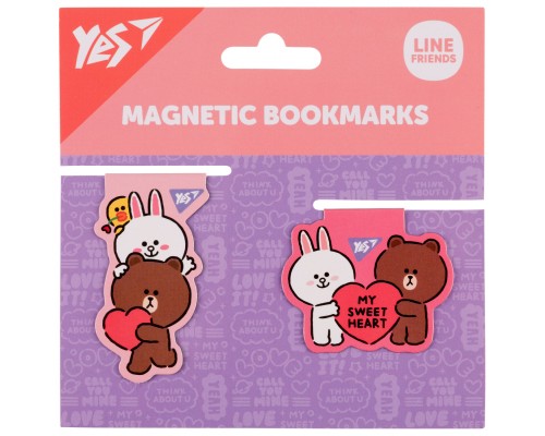 Закладки для книг Yes магнітні Line Friends Sweet heart, 2шт (708107)