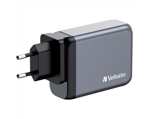 Зарядний пристрій Verbatim GaN 100 W 4 ports (2xUSB-C-100 W,USB-C 65 W /USB-A -3.0) (32202)