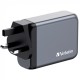 Зарядний пристрій Verbatim GaN 100 W 4 ports (2xUSB-C-100 W,USB-C 65 W /USB-A -3.0) (32202)