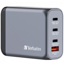 Зарядний пристрій Verbatim GaN 100 W 4 ports (2xUSB-C-100 W,USB-C 65 W /USB-A -3.0) (32202)