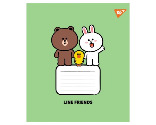 Зошит Yes Line Friends Stylish А5 12 аркушів коса лінія (767647)