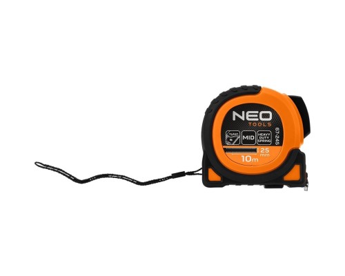 Рулетка Neo Tools Super Black, 10мx25мм, з фіксатором змотування, магніт (67-245)