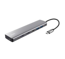 Концентратор Trust USB-C 7-in1 2xUSB-А 3.2/2xUSB-С/2xHDMI/DP aluminiu 0.16m grey (25661_TRUST)