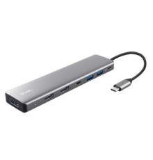 Концентратор Trust USB-C 7-in1 2xUSB-А 3.2/2xUSB-С/2xHDMI/DP aluminiu 0.16m grey (25661_TRUST)