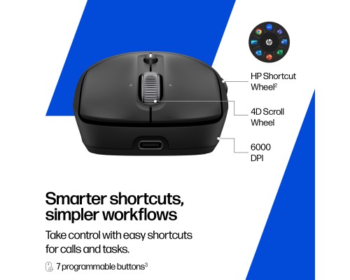 Мишка HP 700 Rechargeable Wireless/Bluetooth Black (AZ7B0AA)