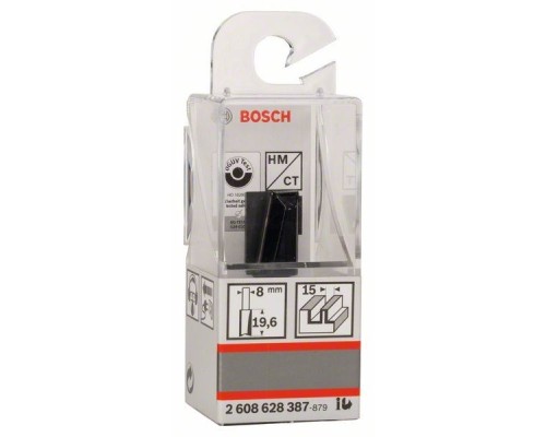 Фреза Bosch Professional пазова з двома лезами, Std, S8, D15, L20 (2.608.628.387)