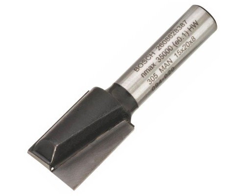 Фреза Bosch Professional пазова з двома лезами, Std, S8, D15, L20 (2.608.628.387)