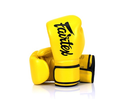 Боксерські рукавички Fairtex BGV14 Yellow 14 унцій (бинти в комплекті) (BGV14_14oz_Yellow)