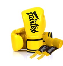 Боксерські рукавички Fairtex BGV14 Yellow 14 унцій (бинти в комплекті) (BGV14_14oz_Yellow)
