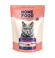 Сухий корм для кішок Home Food For British and Scottish breeds/for large breeds з індичкою та качкою 400 г (4820235021016)