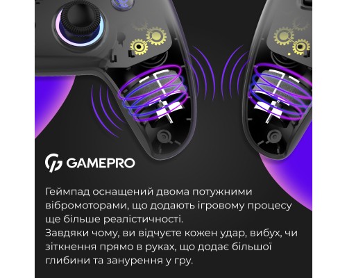 Геймпад GamePro 2.4G/BT 5.1/USB (Switch/PC/PS/iOS/Android) RGB Black (GPS20B)