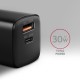 Зарядний пристрій AXAGON 1xUSB QC4.0 + 1xUSB-C PD30W PPS black (ACU-PQ30)