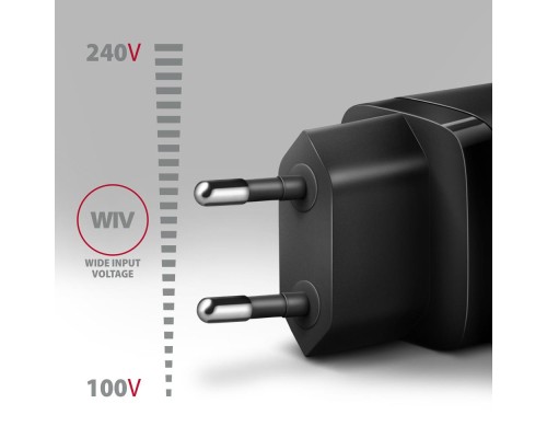 Зарядний пристрій AXAGON 1xUSB QC4.0 + 1xUSB-C PD30W PPS black (ACU-PQ30)