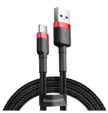 Дата кабель USB 2.0 AM to Type-C 1.0m Cafule 3A red+black Baseus (CATKLF-B91)