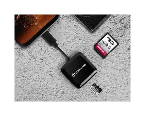 Зчитувач флеш-карт Transcend USB 3.2 Gen 1 Type-C SD/microSD Black (TS-RDC3)
