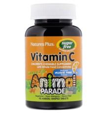 Вітамін Natures Plus Вітамін С для Дітей без Сахара, Смак Апельсину, Animal Parad (NAP-29922)