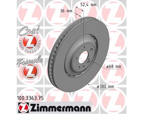 Гальмівний диск ZIMMERMANN 100.3363.75