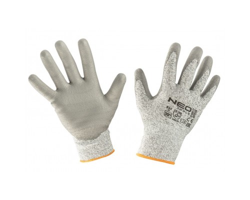 Захисні рукавиці Neo Tools з поліуретановим покриттям, проти порізів, р. 10 (97-609-10)