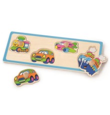 Розвиваюча іграшка Viga Toys рамка-вкладиш Веселий транспорт (50112)