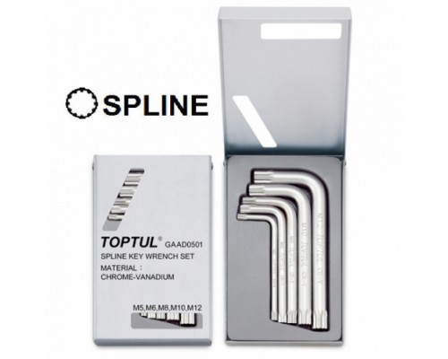 Набір інструментів Toptul ключів SPLINE Г-подібних М5-М12 (GAAD0501)
