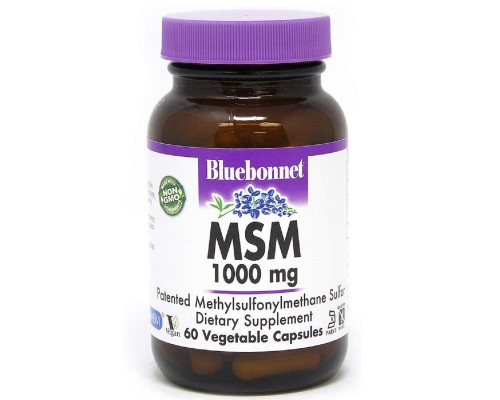 Мінерали Bluebonnet Nutrition ЧСЧ 1000 мг, MSM, 60 вегетаріанських капсул (BLB0958)