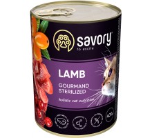 Вологий корм для кішок Savory Cat Can Adult Sterilised ягня 400 г (4820232630730)
