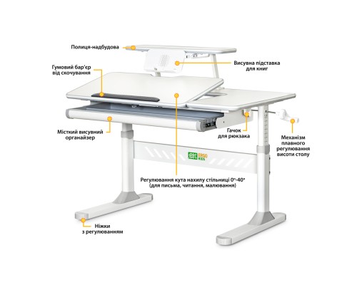 Парта ErgoKids TH-320 Grey (TH-320 W/G)