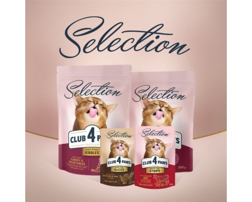 Вологий корм для кішок Club 4 Paws Selection Плюс Смужки з індичкою в крем супі з моркви 85 г (4820215368070) Вологий корм для кішок Club 4 Paws Selection Плюс Смужки з індичкою в крем супі з моркви 85 г (4820215368070)