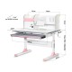 Парта Mealux Edmonton Multicolor Pink з полицею (BD-610 W/МС + PN с полкой)