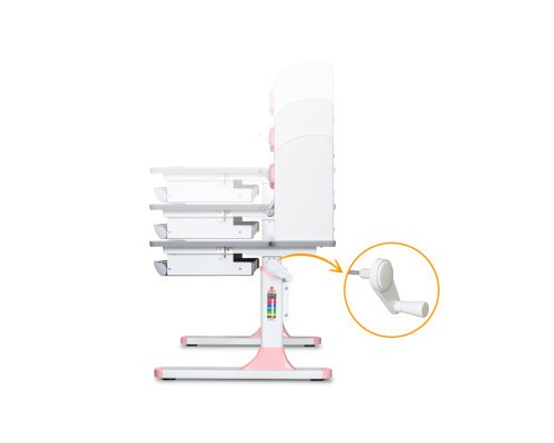 Парта Mealux Edmonton Multicolor Pink з полицею (BD-610 W/МС + PN с полкой)