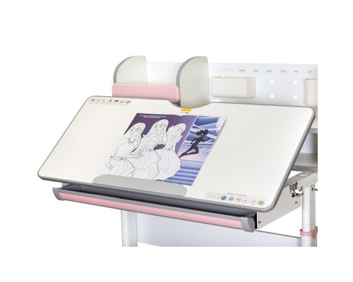 Парта Mealux Edmonton Multicolor Pink з полицею (BD-610 W/МС + PN с полкой)