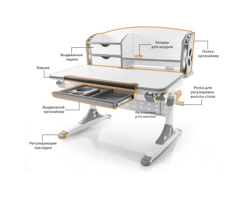 Парта Evo-kids Aivengo M Gray (Evo-700 WG)