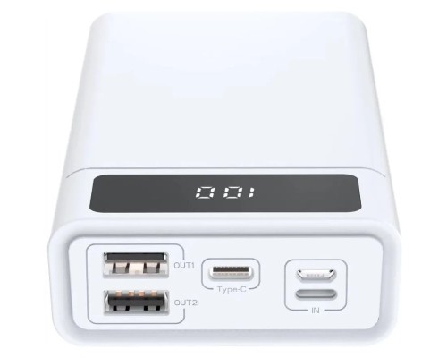 Батарея універсальна Blow 40000mAh, PD/20W, QC/3.0, inp:Micro-USB/USB-C, out:USB-A*2/USB-C, white (PB40AW) 