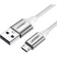 Дата кабель USB 2.0 AM to Micro 5P 2.0m US290 3A 18W Nickel Plating White Ugreen (60153)
