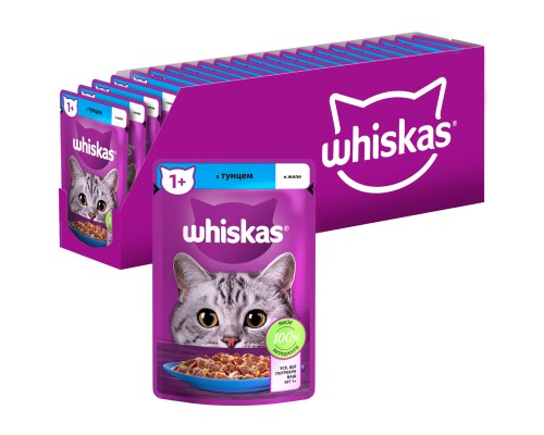 Вологий корм для кішок Whiskas Тунець в желе 85 г (5900951302381)