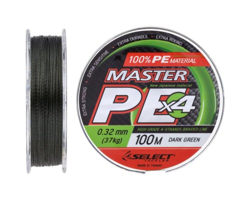 Шнур Select Master PE 100m Dark Green 0.32мм 37кг (1870.15.97)