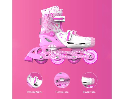 Роликові ковзани Neon Inline Pink розмір 30-33 (NT07P4)