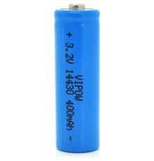 Акумулятор 14430 LiFePO4 (size 3/4AA), 400mAh, 3.2V, TipTop, blue Vipow (IFR14430-400mAhTT / 25540)