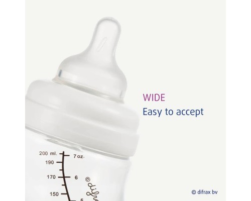 Пляшечка для годування Difrax S-bottle Wide антиколікова, силікон, 310 мл (737FE White)