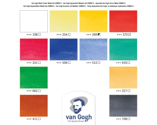 Акварельні фарби Royal Talens Van Gogh 12 кольорів + пензлик (8712079049003) Акварельні фарби Royal Talens Van Gogh 12 кольорів + пензлик (8712079049003)
