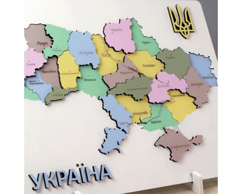 Набір для творчості Rosa Talent Мапа України 3D пастельні кольори 24.5х18.5 см (4823098532552)