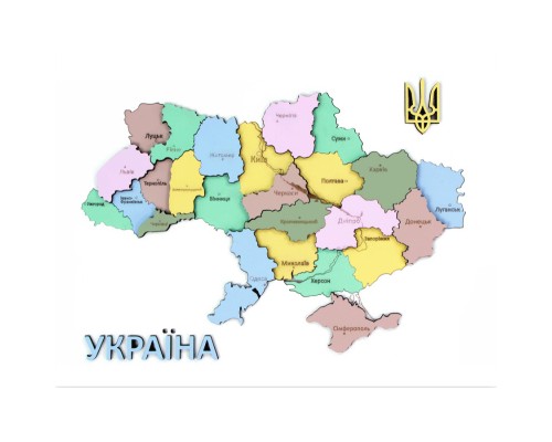 Набір для творчості Rosa Talent Мапа України 3D пастельні кольори 24.5х18.5 см (4823098532552)