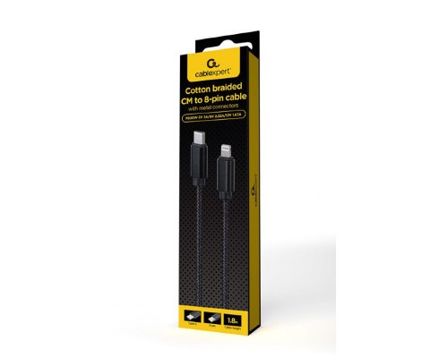 Дата кабель USB-C to Lightning 1.8m USB2.0 Cablexpert (CCDB-mUSB2B-CMLM-6)